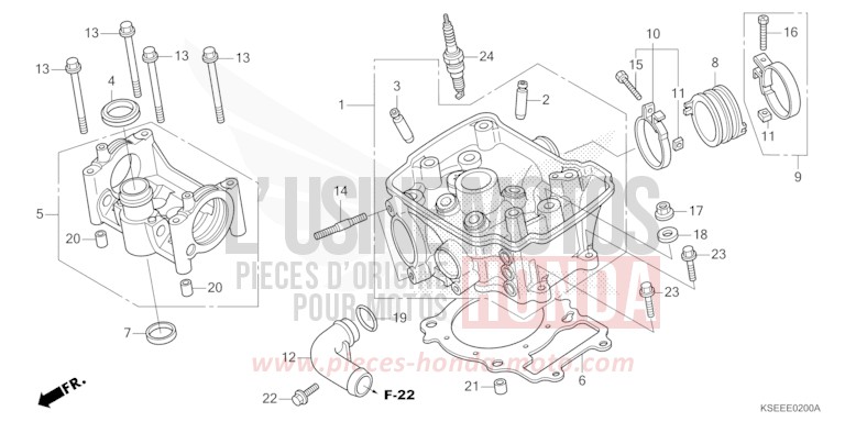 ZYLINDERKOPF von CRF150R "Big Wheels" EXTREME RED (R292) von 2018